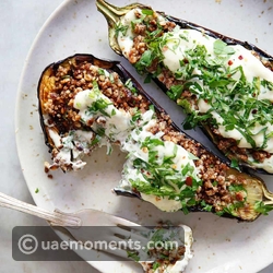 Grilled Eggplant with Garlic Yogurt Sauce